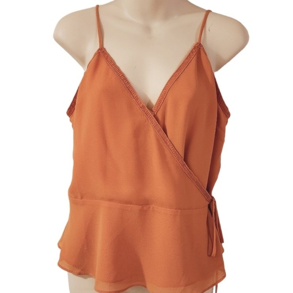 Naked Zebra Wrap Cami Blouse Tank Top Small